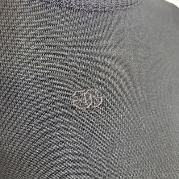 VINTAGE 70s Givenchy black stretch ribbed‎ 3/4 sleeve top S - Picture 4 of 10